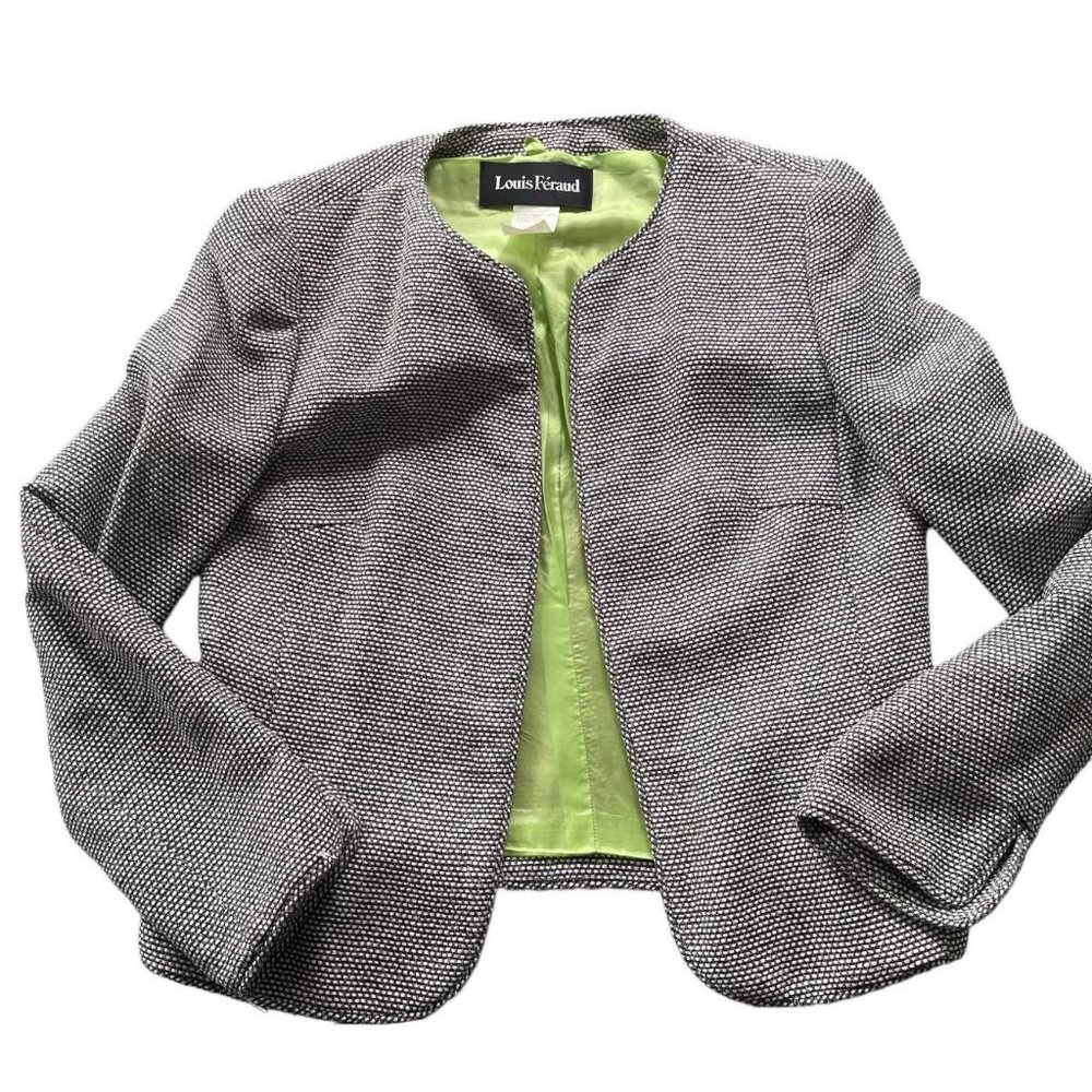 Louis Feraud tweed black and white jacket size 8
